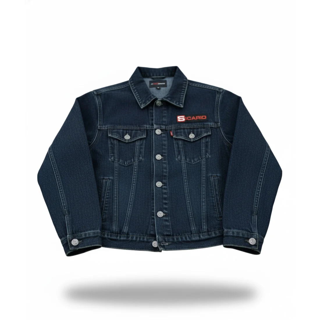 SDJ-4807 Dark Blue Denim Jacket by Sicario Wears – stylish, durable, and customizable denim for streetwear and fashion lovers worldwide.