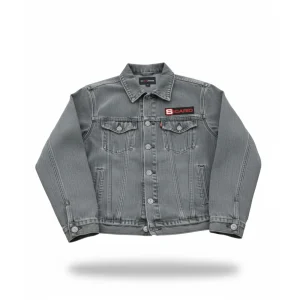 SDJ-4809 Grey Denim Jacket by Sicario Wears – modern streetwear style with durable denim, classic fit & custom branding options for private labels.
