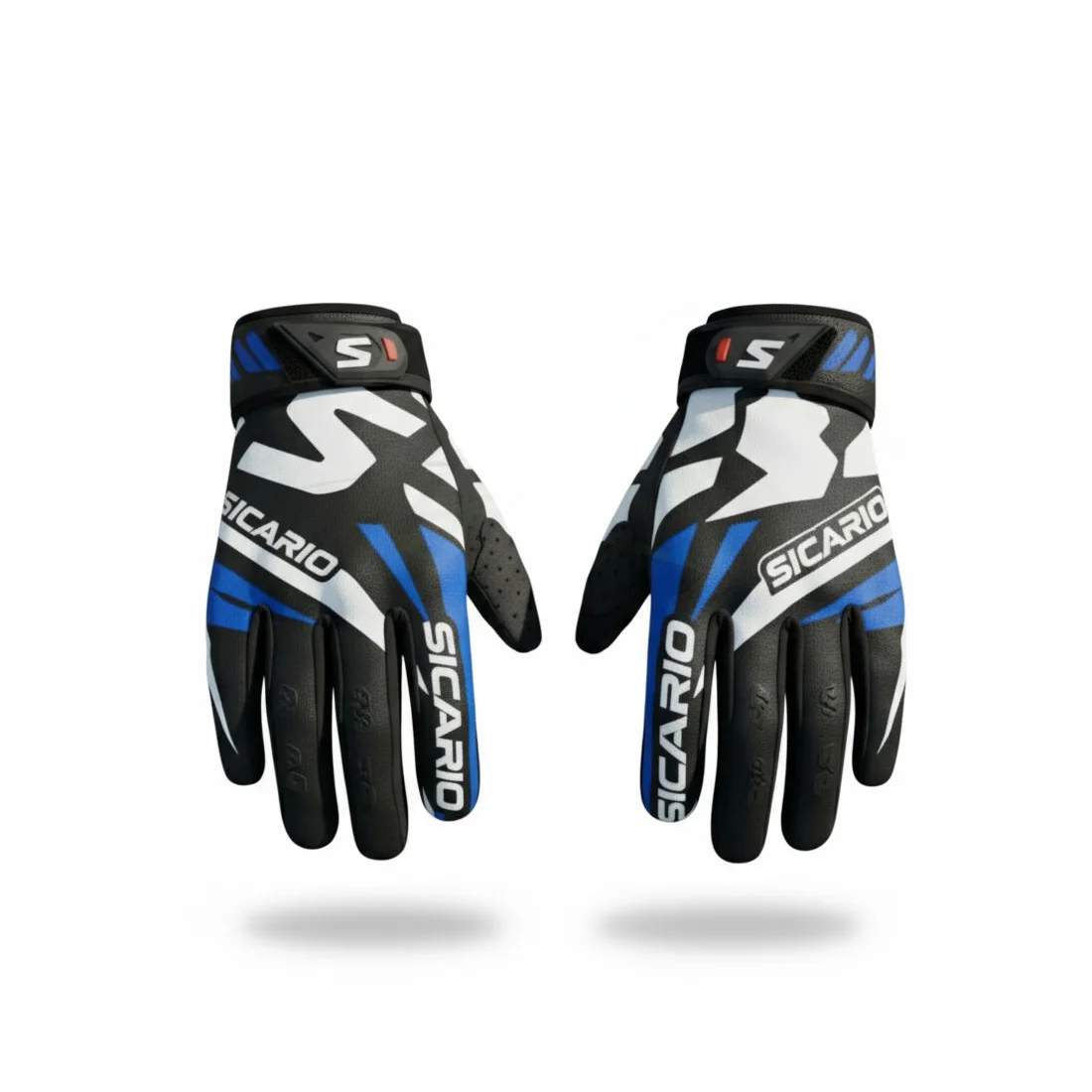 SGMX-1407 Sicario Dynamic Motocross Gloves - Precision Control & Vibrant Style! Dynamic MX Race Handwear | Custom Dirt Bike Gloves | Blue, Green, Red Color Options | Made-to-Measure Off-Road Gloves