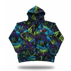 SH-5603 Green Blue Black Texture Pullover Hoodie | Bold Streetwear Comfort by Sicario Wears