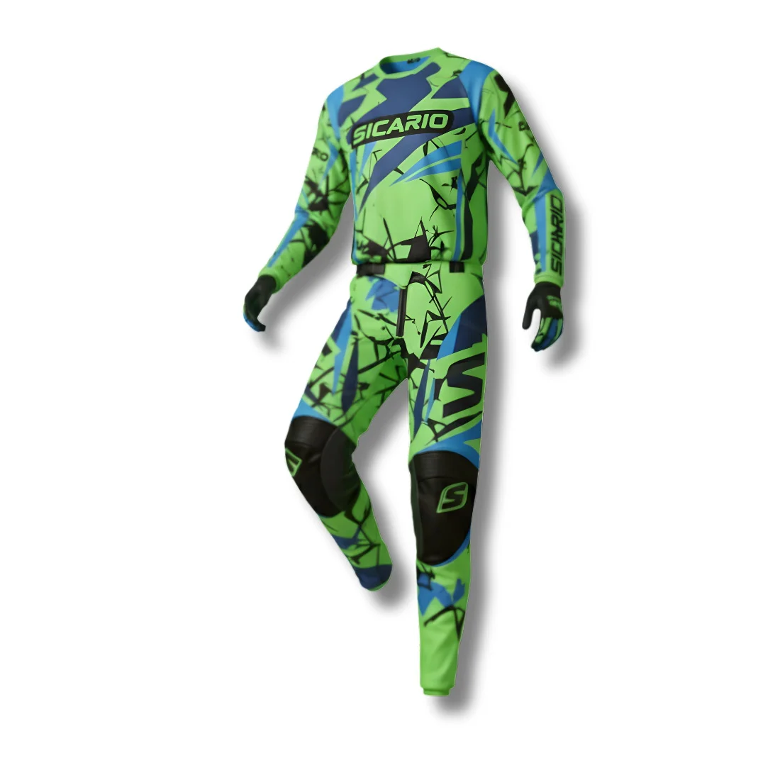 Sicario SMX-3408 Motocross Gear | Pro MX Race Suit | Custom Dirt Bike Apparel | Black & White, Orange, Red, Blue, Green | Made-to-Measure Off-Road Kit - Image 3