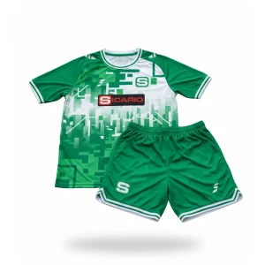 SS-5301 Sicario Flash Stripe Sublimation Soccer Kit - High-Voltage Performance Uniform | Custom Sublimation Football Uniform | Flash Stripe Jersey & Shorts Set | Elite Team Apparel | Made-to-Measure Soccer Gear