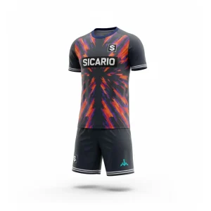 SS-5302 Sicario Radial Burst Sublimation Soccer Kit - High-Impact Performance Uniform | Custom Sublimation Football Uniform | Radial Burst Jersey & Shorts Set | Elite Team Apparel | Made-to-Measure Soccer Gear