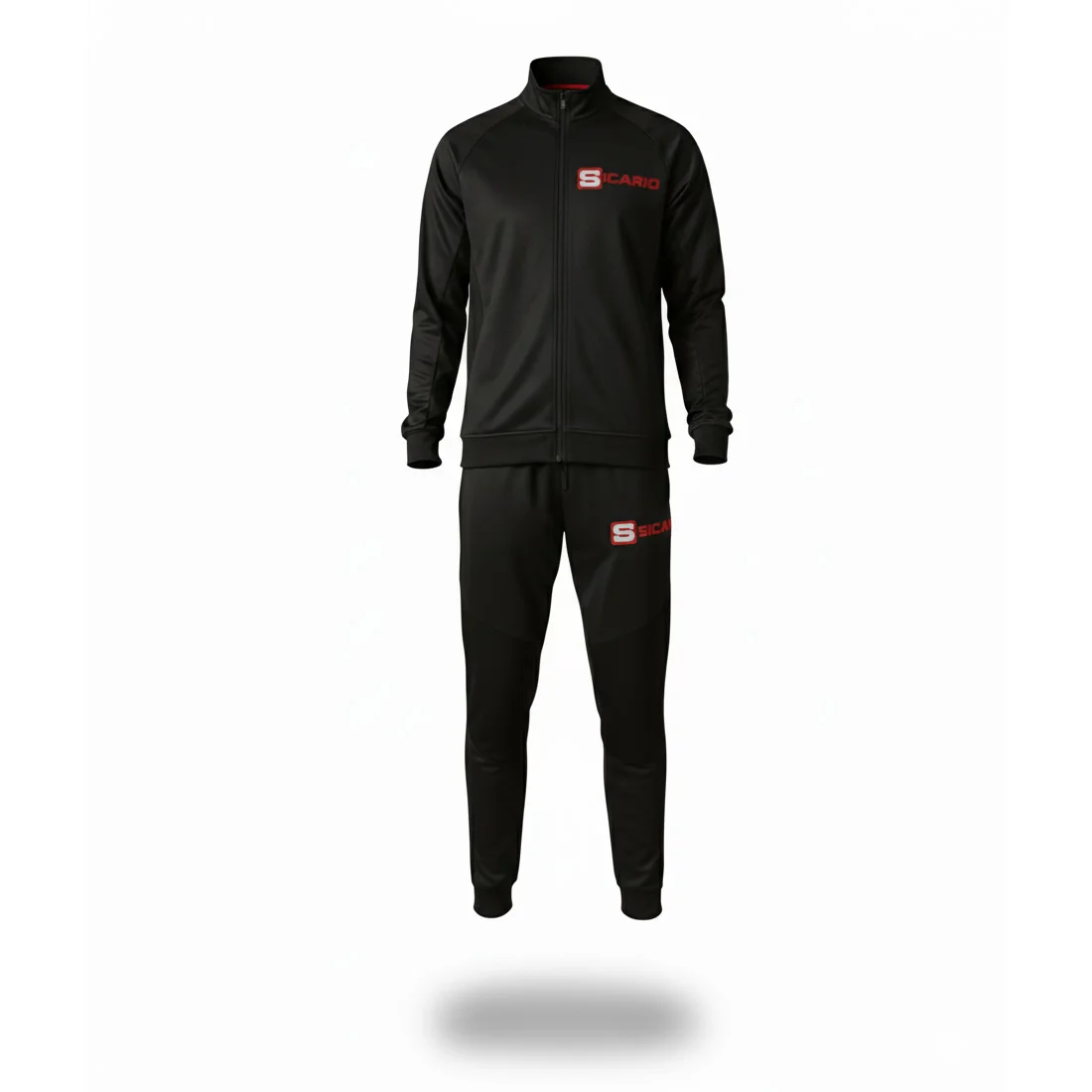 ST-3907 Sicario "Stealth Elite" Tracksuit - Understated Power & Core Performance | Men's Black Full-Zip Athletic Set | Stealth Performance Jacket & Joggers | Core Sportswear | Versatile Training Track Suit